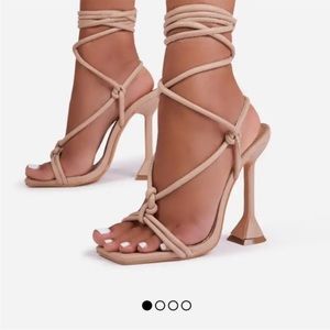 Tan EGO Tie Up Heels